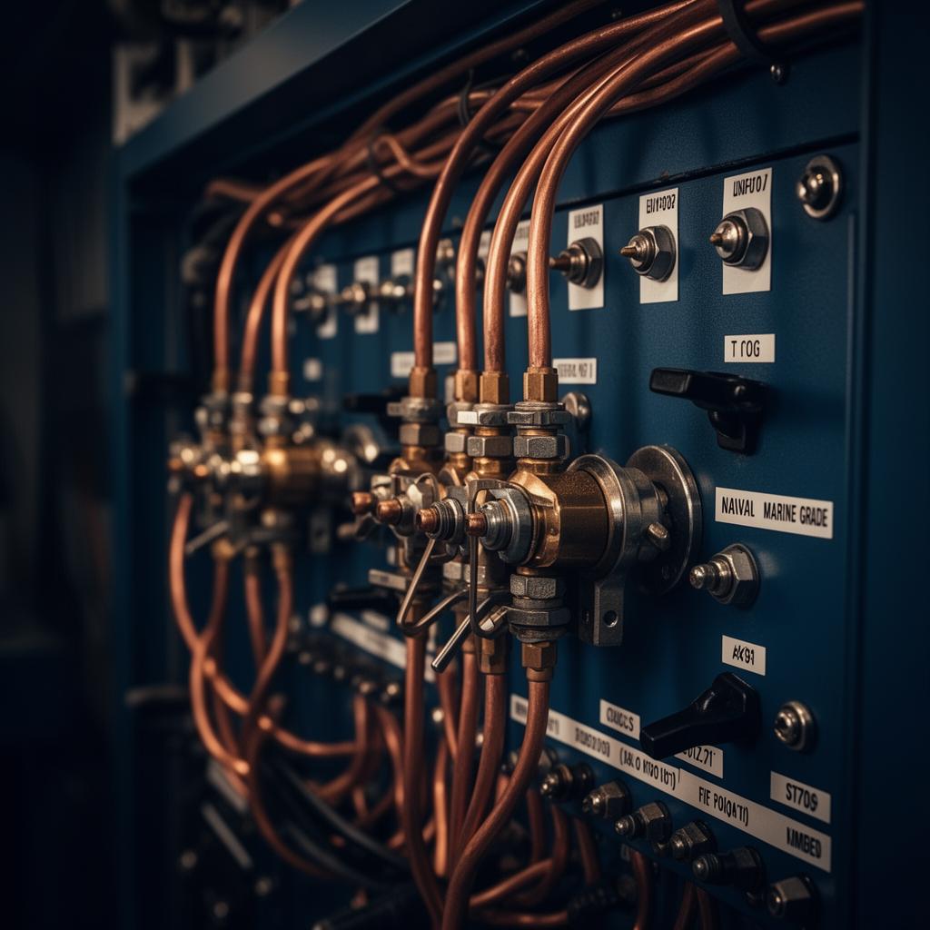 Coffret électrique industriel naval — câblage cuivre de précision